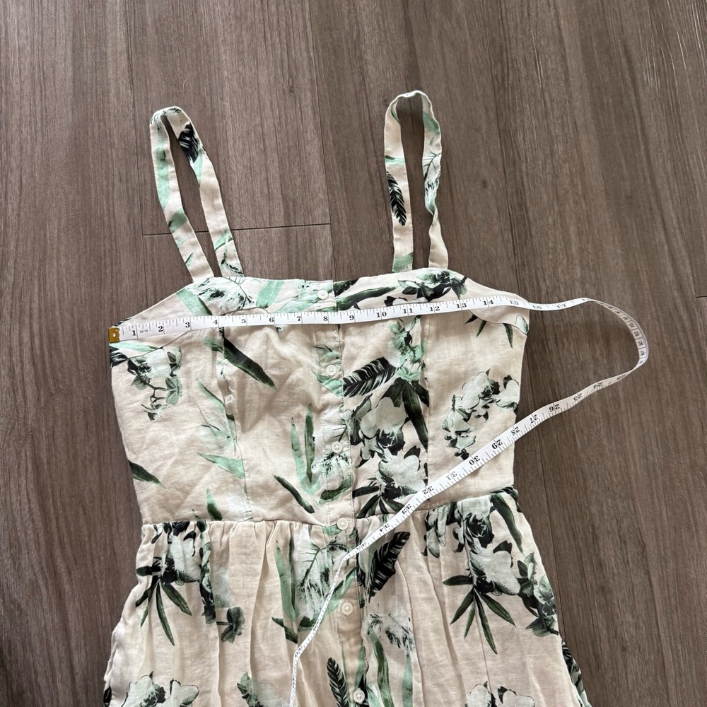 Banana Republic Ramie Button Front Maxi Dress in Khaki Floral - Picture 14 of 16